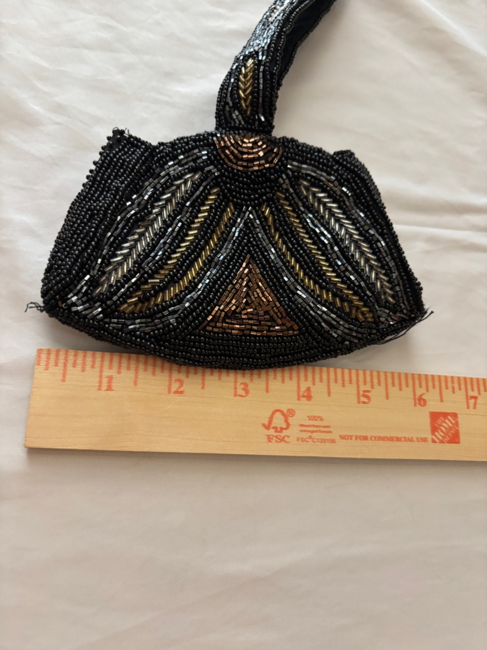 Black Vintage 90s Beaded Mini Evening Bag - Picture 3 of 4